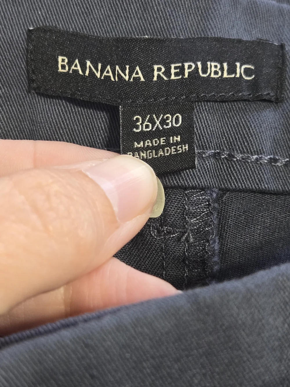Banana Republic 36x30 Navy Stretch Chino Pants Straight‎ Fit Casual